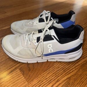 On Running Cloudrift Men's White, Black, and Blue Sneakers 10